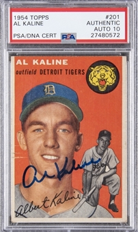 1954 Topps #201 Al Kaline Signed Rookie Card – PSA/DNA GEM MT 10 Signature!